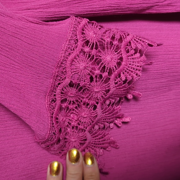 Cute pink summer top with crochet details - Picture 4 of 5